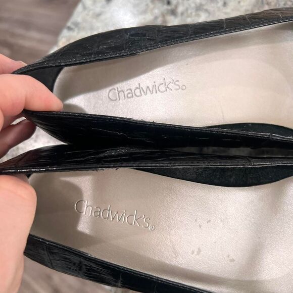 Y2K Chunky Square Toe Leather Croc Block Heels - Picture 7 of 7